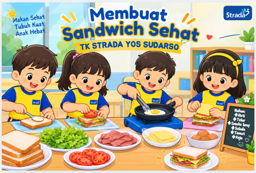 Serunya Membuat Sandwich Sehat, Anak-anak TK Strada Yos Sudarso Belajar Hidup Sehat Sejak Dini